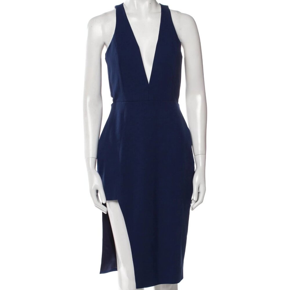 Michelle Mason — Deep V-Neck Cutout Bodycon Dress — Size S (US 4)
